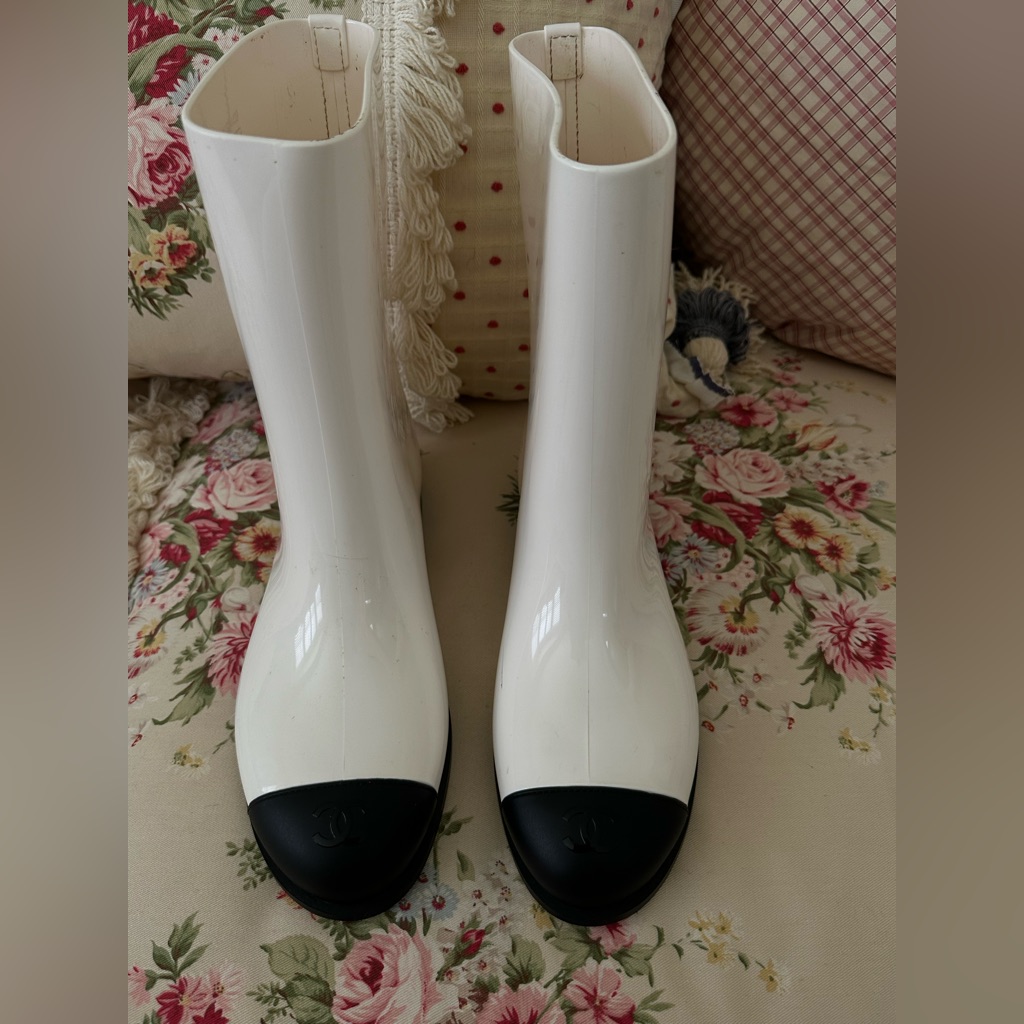 Authentic Chanel Pvc Short Boots.